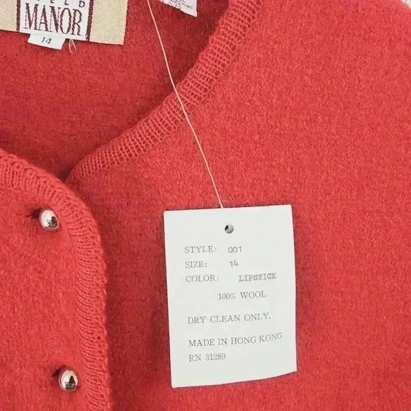 NWT Field Manor 100% wool Women's Blazer Red Size 14 - Picture 6 of 7